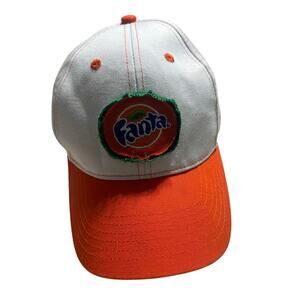 Fanta Baseball Cap Adjustable One Size Hat Orange White